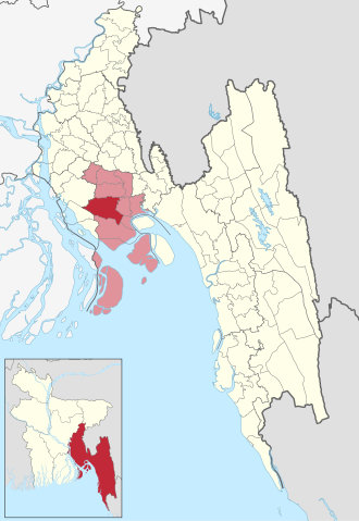 Location of Noakhali Sadar Upazila