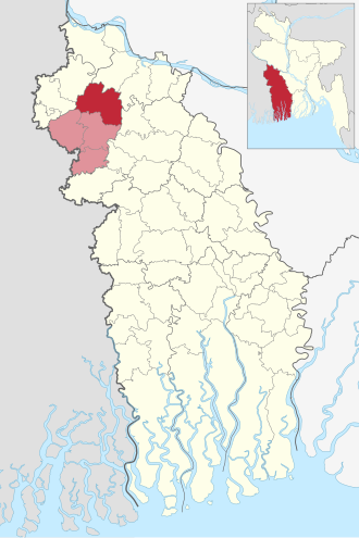 Location of Alamdanga Upazila