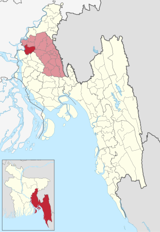 Location of Daudkandi Upazila