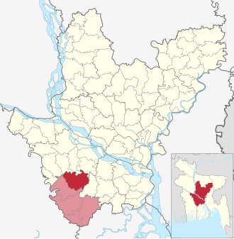Location of Muksudpur Upazila