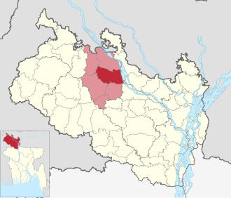 Location of Jaldhaka Upazila