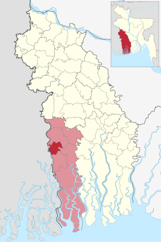 Location of Debhata Upazila