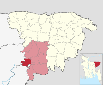 Location of হোসেনপুর Upazila