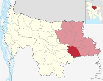 Location of Kendua Upazila