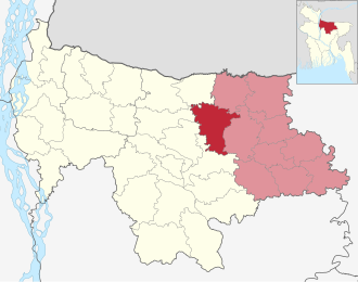 Location of Purbadhala Upazila