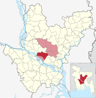 Location of Nawabganj Upazila