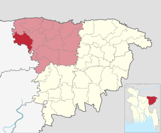 Location of Dharamapasha Upazila