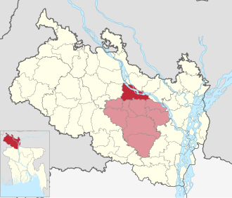 Location of Gangachara Upazila