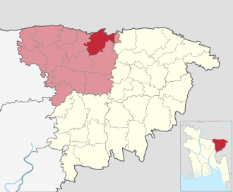 Location of Dowarabazar Upazila