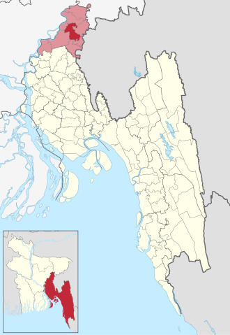 Location of Brahmanbaria Sadar Upazila
