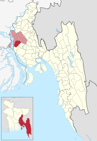 Location of Faridganj Upazila