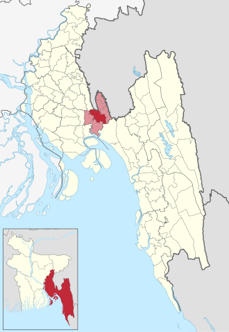 Location of Feni Sadar Upazila