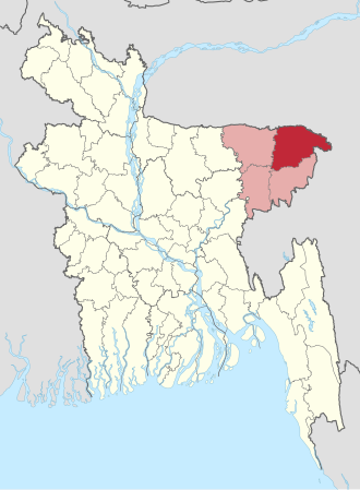 Location of Sylhet District