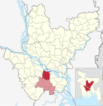 Location of Shibchar Upazila