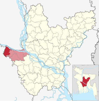 Location of Pangsha Upazila