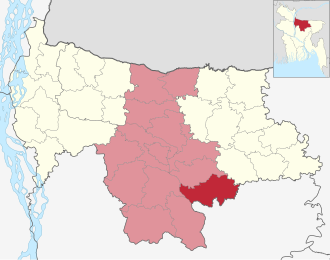Location of Nandail Upazila