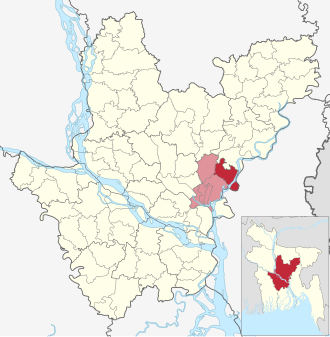 Location of Araihazar Upazila