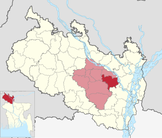 Location of Pirgachha Upazila