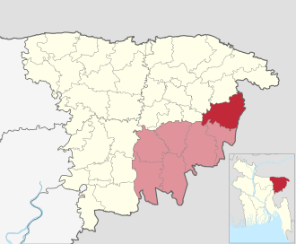 Location of Barlekha Upazila