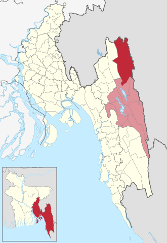Location of Bagaichhari Upazila