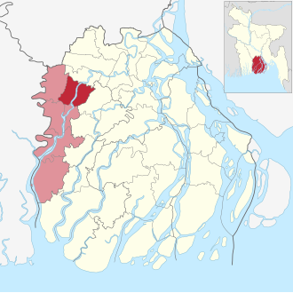 Location of Swarupkat Upazila