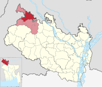 Location of Panchagarh Sadar Upazila