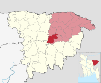 Location of Osmani Nagar Upazila