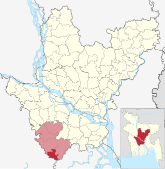 Location of Tungipara Upazila