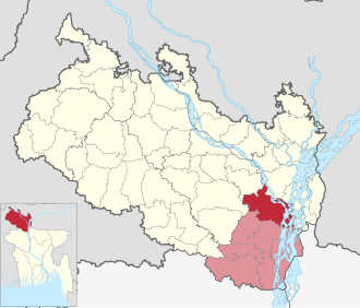 Location of Rony Upazila