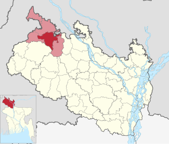 Location of Boda Upazila
