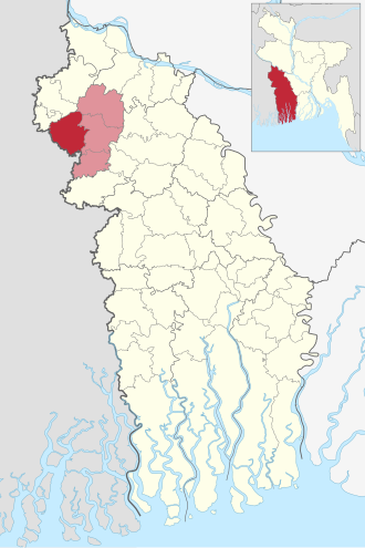 Location of Damurhuda Upazila