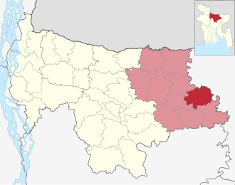 Location of Mohanganj Upazila