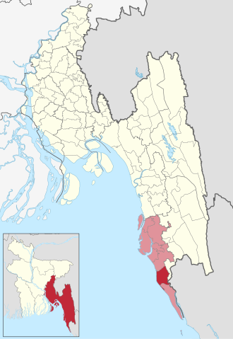 Location of Ukhia Upazila