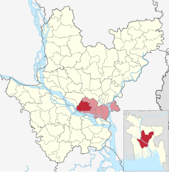 Location of Sreenagar Upazila