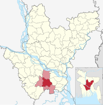 Location of Madaripur Sadar Upazila