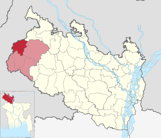 Location of Baliadangi Upazila
