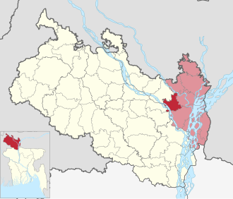 Location of Rajarhat Upazila