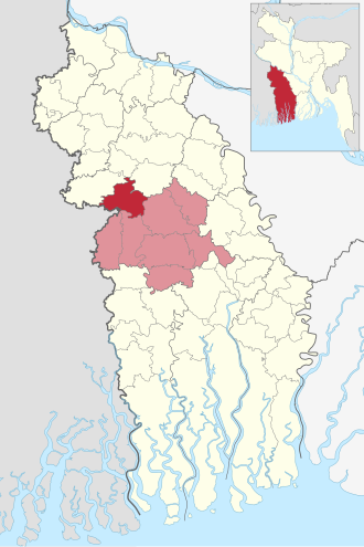 Location of Chaugachha Upazila