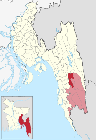 Location of Bandarban Sadar Upazila