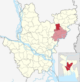 Location of Monohardi Upazila