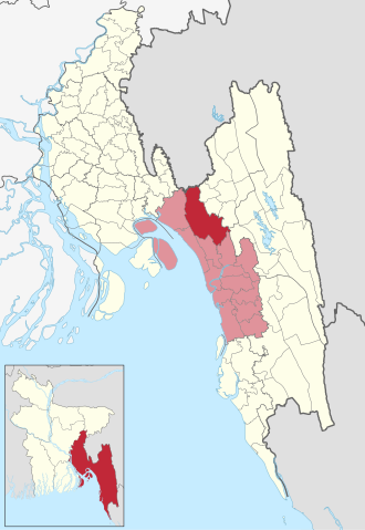 Location of Fatikchhari Upazila