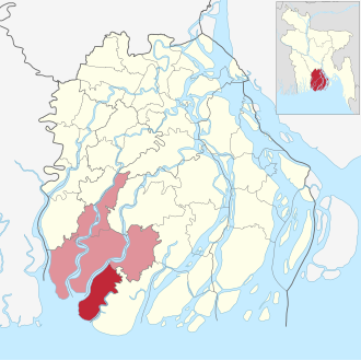 Location of Taltali Upazila