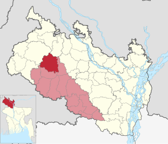 Location of Birganj Upazila