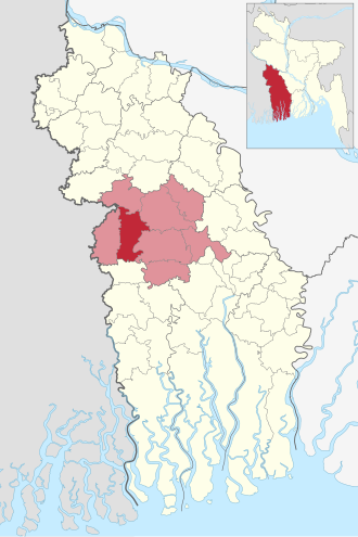 Location of Jhikargacha Upazila
