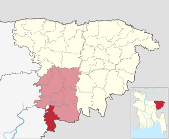 Location of Madhabpur Upazila