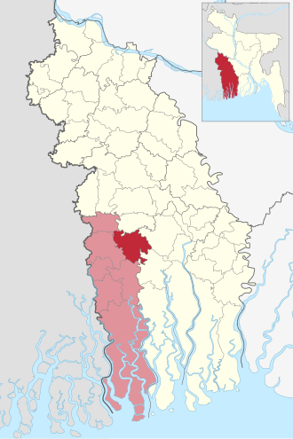 Location of Tala Upazila