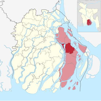 Location of Burhanuddin Upazila