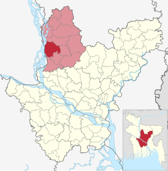 Location of Tangail Sadar Upazila