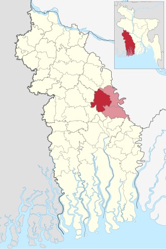 Location of Narail Sadar Upazila