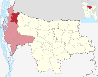 Location of Bakshiganj Upazila